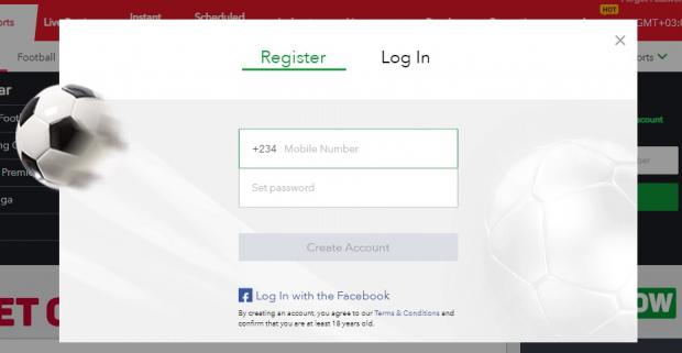sporty register and log in